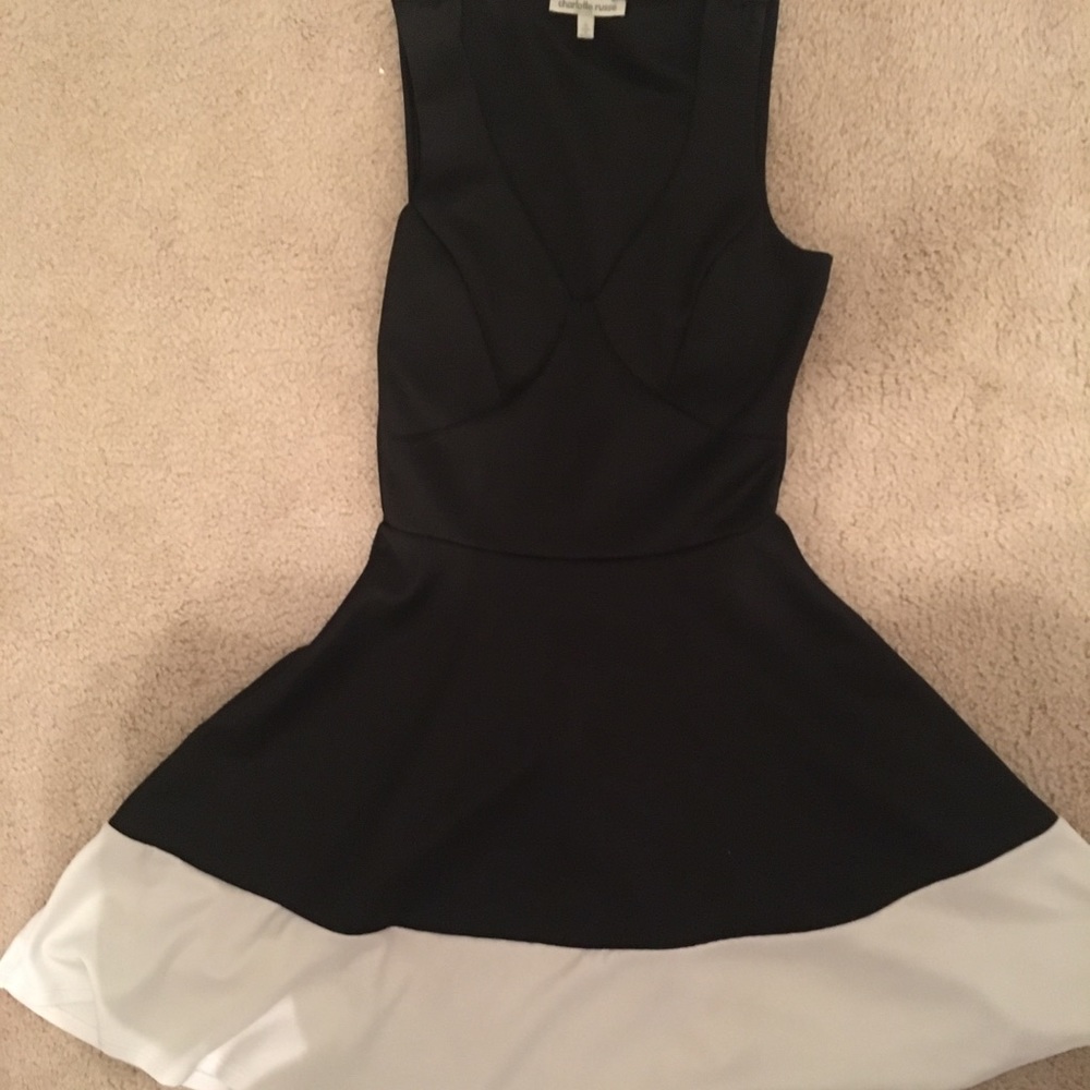 Black and white casual party dress